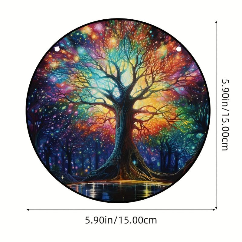 Tree Of Life Suncatcher Stained Plastic Window Hanging Home Decor Garden Decor