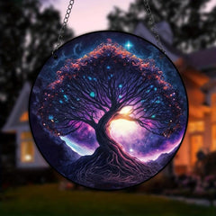 Tree Of Life Suncatcher Stained Plastic Window Hanging Home Decor Garden Decor