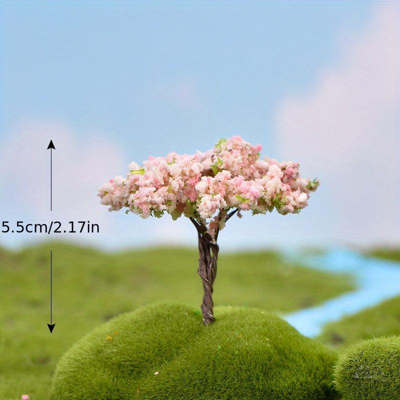 2pcs Mini Sakura Trees Plant Ornament Micro Landscape Craft