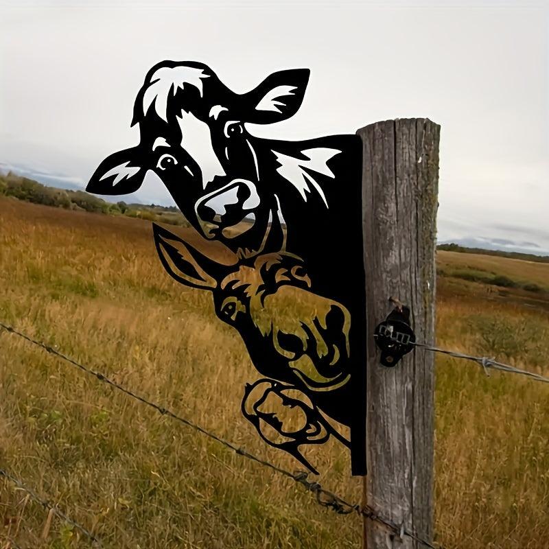 Farm Animals Iron Wall Decor for Outdoor Garden Fence