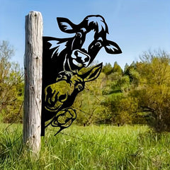 Farm Animals Iron Wall Decor for Outdoor Garden Fence