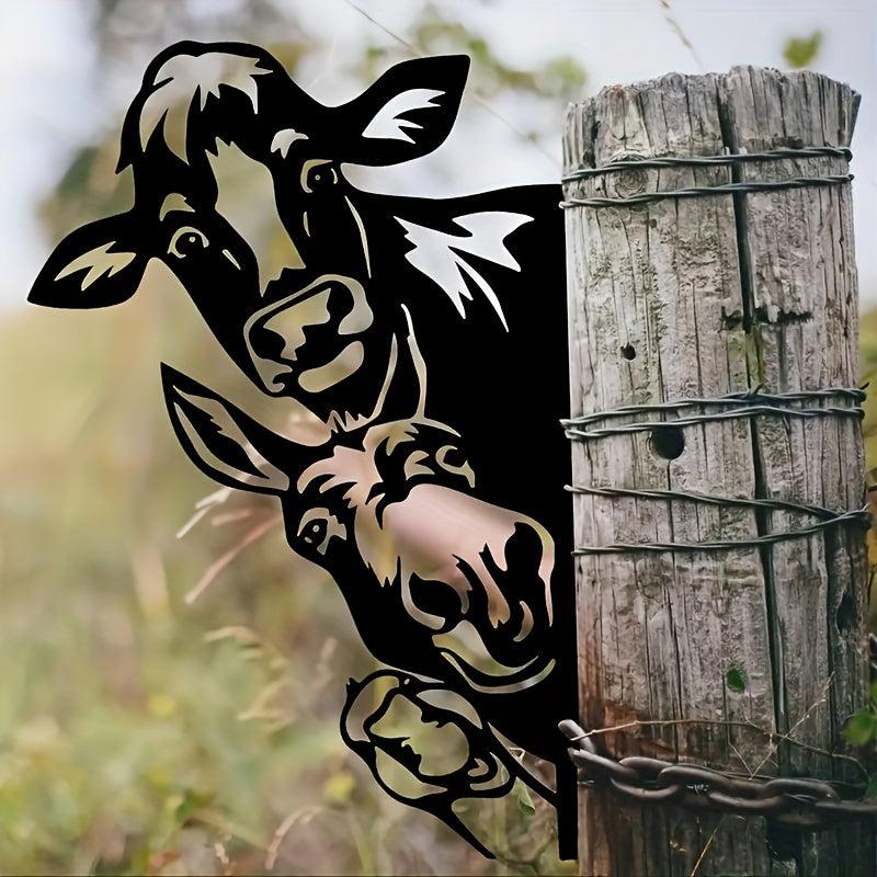 Farm Animals Iron Wall Decor for Outdoor Garden Fence