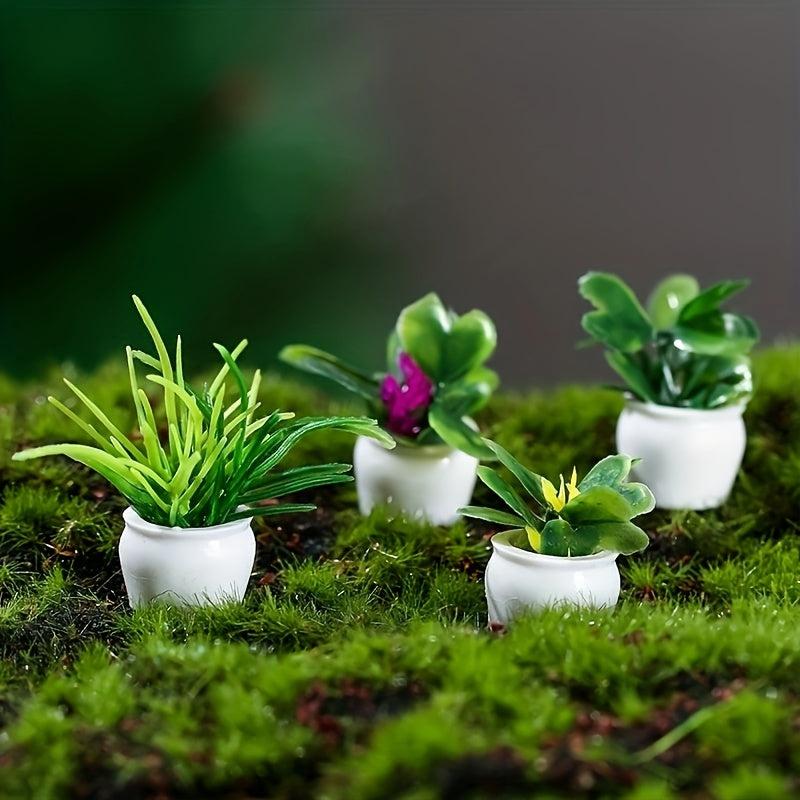 4pcs Dollhouse Plant Models for Patio Lawn & Yard Art Decoration