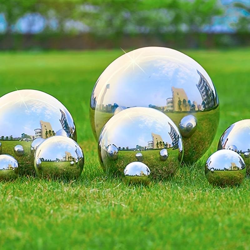 6pcs Stainless Steel Hollow Gazing Ball Silvery Mirror Polished Sphere