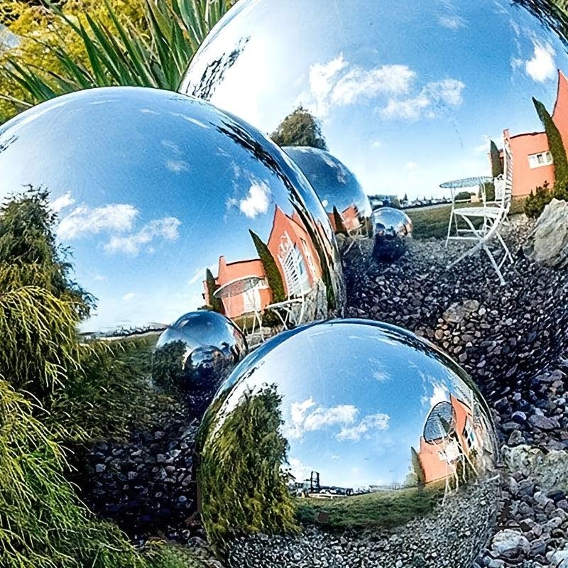 6pcs Stainless Steel Hollow Gazing Ball Silvery Mirror Polished Sphere