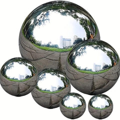 6pcs Stainless Steel Hollow Gazing Ball Silvery Mirror Polished Sphere