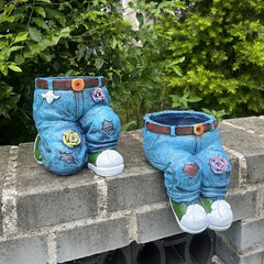 Jeans Pants Flower Pot Succulent Planter Indoor Outdoor Decor