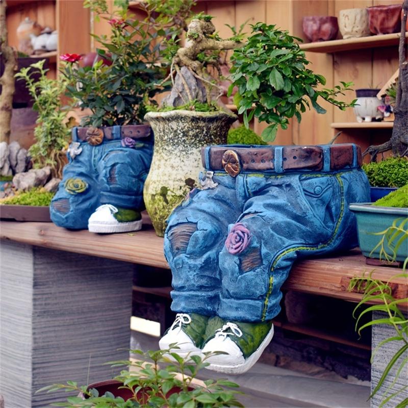 Jeans Pants Flower Pot Succulent Planter Indoor Outdoor Decor