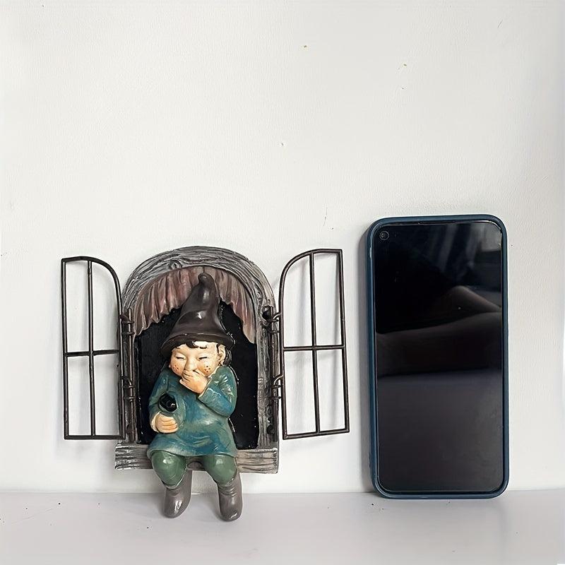 Garden Gnome Statue Tree Hugging Elf Ornaments for Christmas Decoration