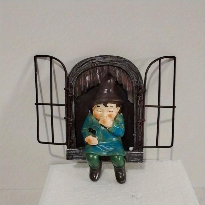 Garden Gnome Statue Tree Hugging Elf Ornaments for Christmas Decoration