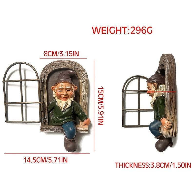 Garden Gnome Statue Tree Hugging Elf Ornaments for Christmas Decoration