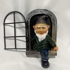 Garden Gnome Statue Tree Hugging Elf Ornaments for Christmas Decoration