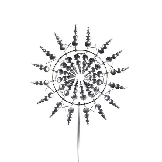 3D Stainless Steel Sunflower Wind Spinner for Garden Decor