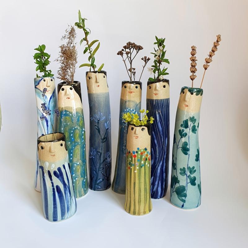Women Resin Vase Rustic Boho Home Decor
