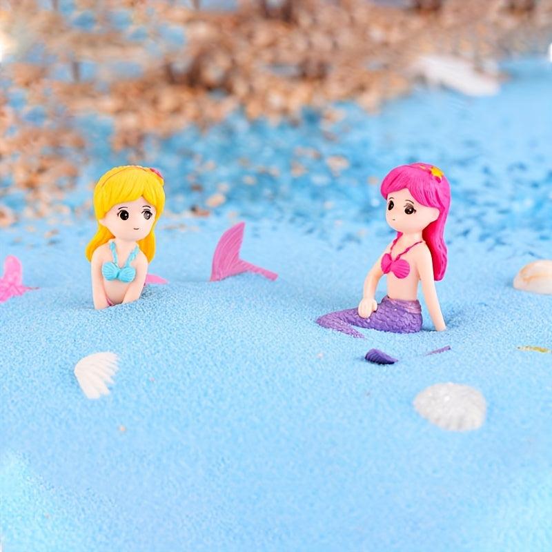 2pcs Mermaid Small Ornaments for DIY Micro Landscape