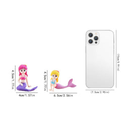 2pcs Mermaid Small Ornaments for DIY Micro Landscape