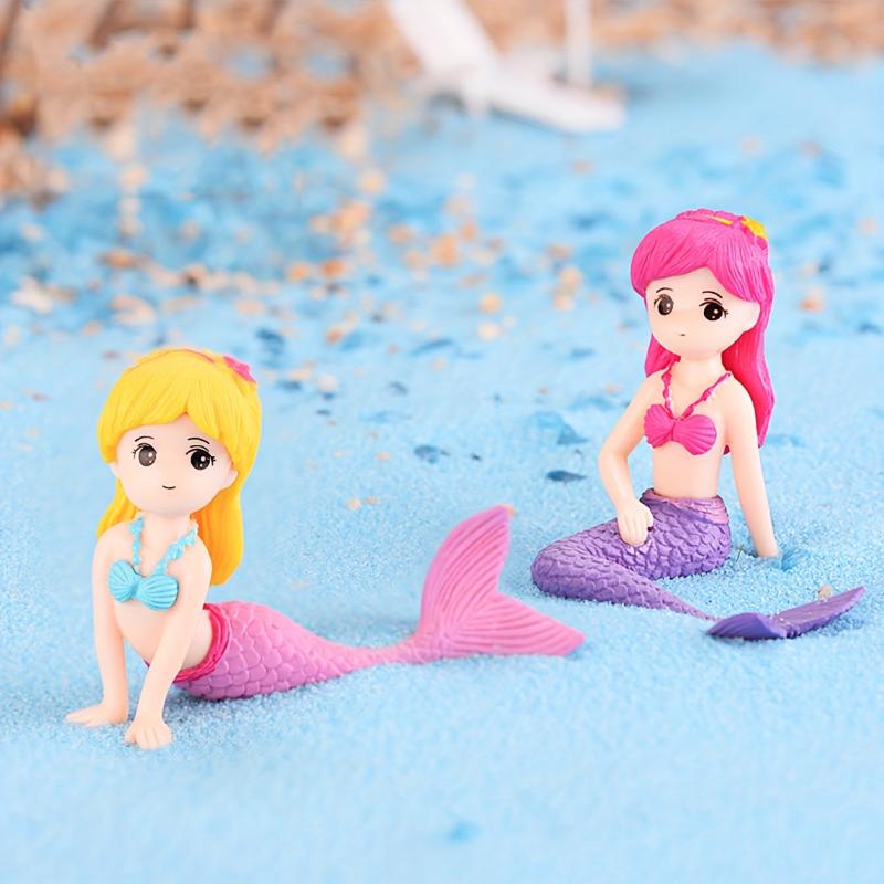 2pcs Mermaid Small Ornaments for DIY Micro Landscape