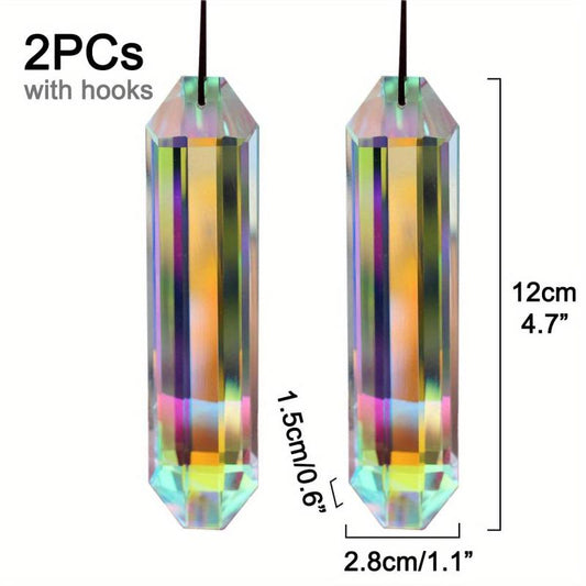 2pcs 5 Suncatcher Prism Pendant AB Crystal Rainbow Maker Hanging