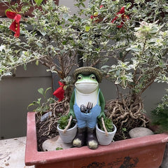 Funny Frogs Garden Statue Frog Yard Decor Outdoor Gardening Frog Ornament