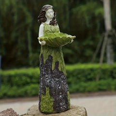 Outdoor Bird Feeder Statuary with Fairy Figurine - Bring Nature Home
