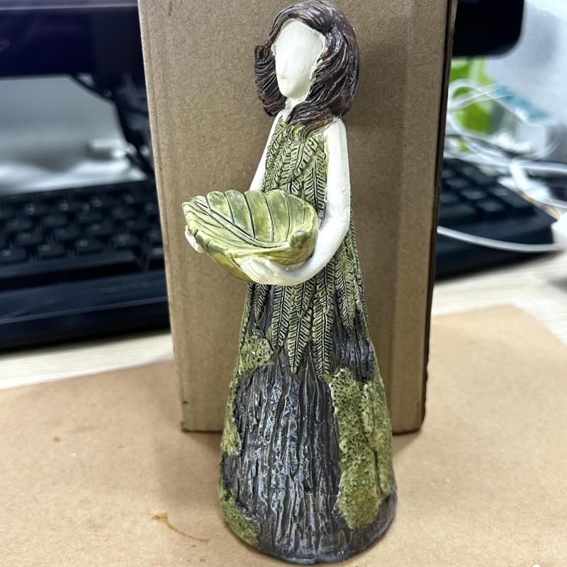 Outdoor Bird Feeder Statuary with Fairy Figurine - Bring Nature Home