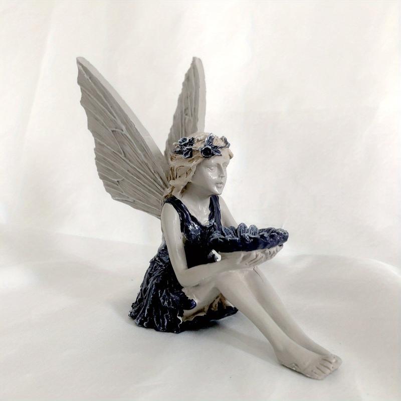 Seated Fairy Statue Garden Resin Ornament Bird Feeder Decoration