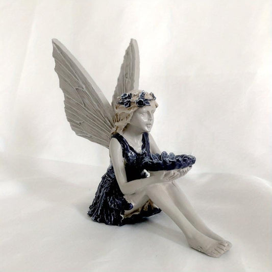 Seated Fairy Statue Garden Resin Ornament Bird Feeder Decoration