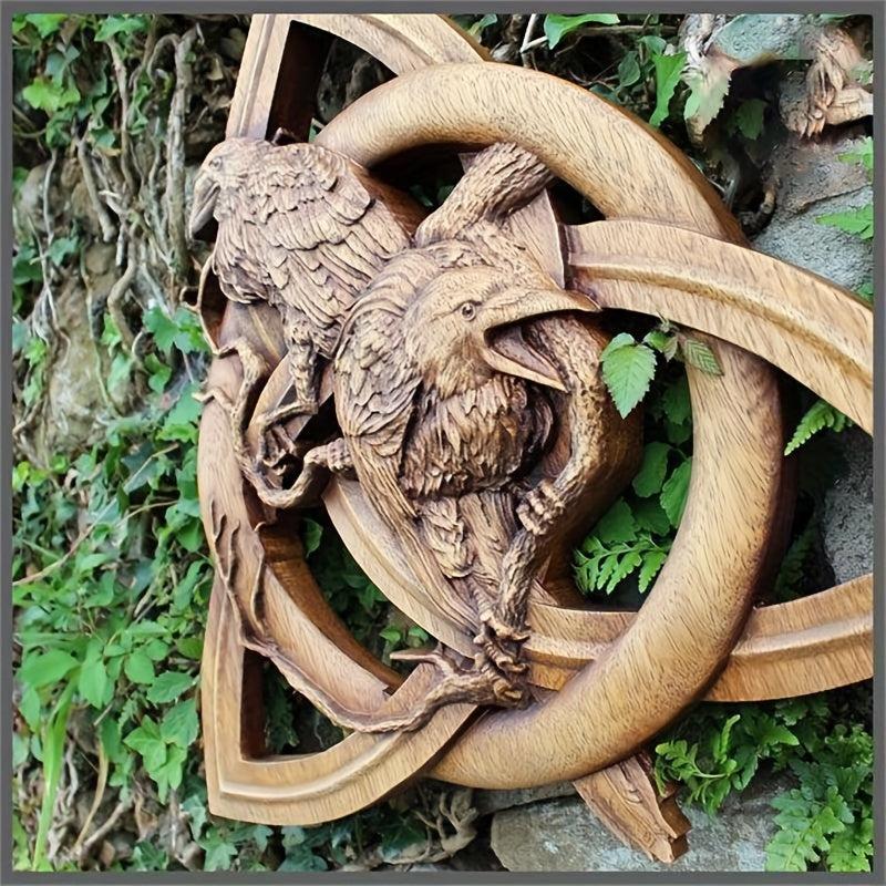 Pagan Gods Carving Rune Resin Wall Hanging Decor Garden Yard Decoration Statues