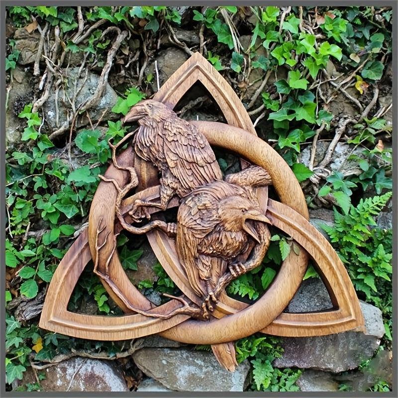 Pagan Gods Carving Rune Resin Wall Hanging Decor Garden Yard Decoration Statues