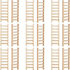 10pcs Mini Wooden Step Ladder for Crafts & Garden Decor