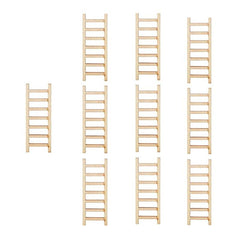 10pcs Mini Wooden Step Ladder for Crafts & Garden Decor