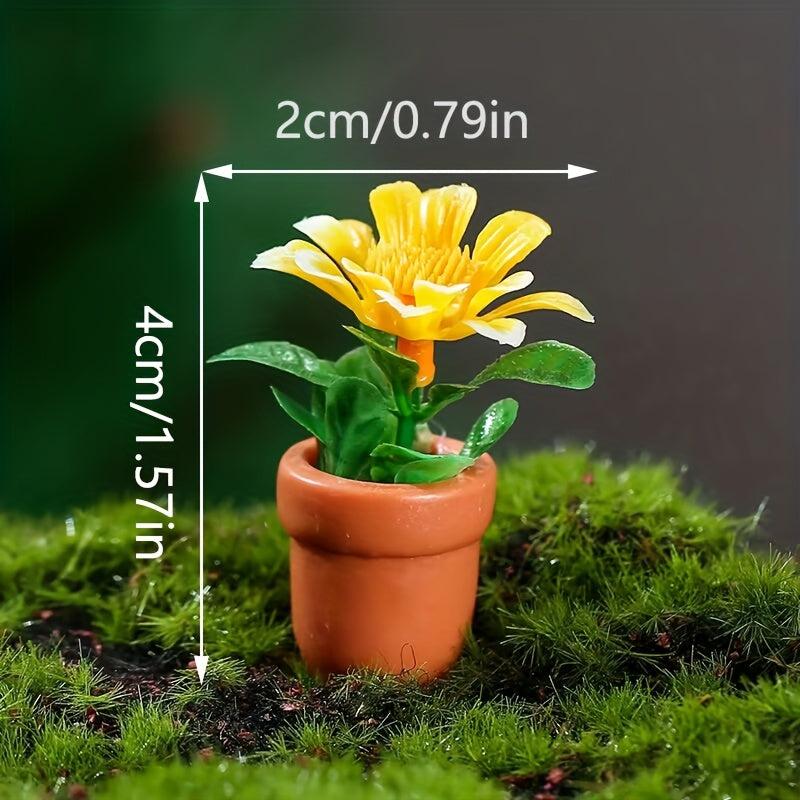 5pcs Artificial Flowers for Doll Houses Fairy Gardens