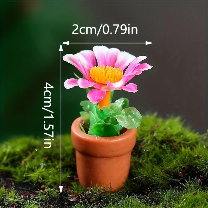 5pcs Artificial Flowers for Doll Houses Fairy Gardens
