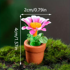 5pcs Artificial Flowers for Doll Houses Fairy Gardens