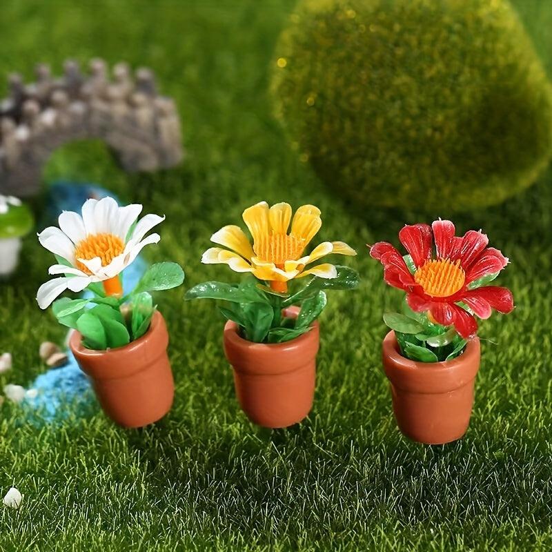 5pcs Artificial Flowers for Doll Houses Fairy Gardens