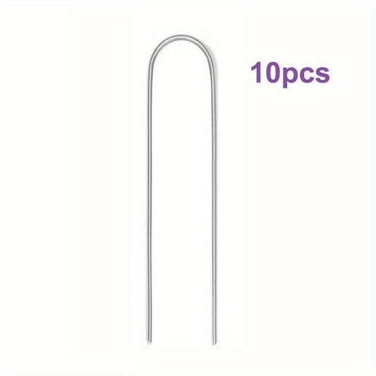 50pcs Landscape Staples 15 24 Cm Heavy Duty Galvanized Garden Ground Stakes