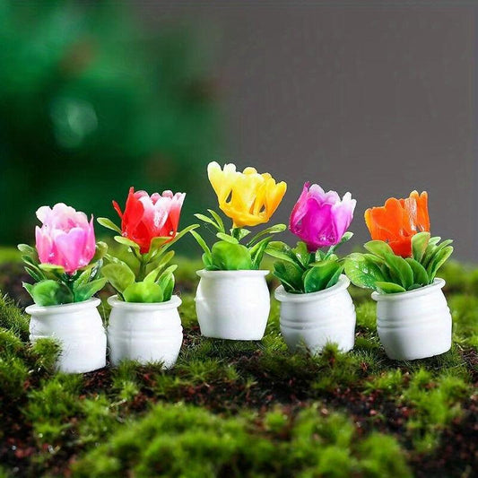 5pcs Mini Succulent Plant Toy Fairy Garden Decor