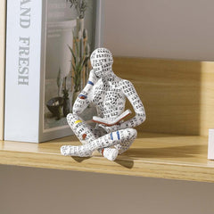 Woman Reading Pulp Mold Resin Furnishing Articles