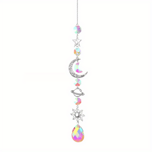Crystal Suncatcher Pendant Moon Sun Catcher Wind Chimes