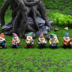 7pcs Gnome Garden Figurines for Bonsai Craft Decor