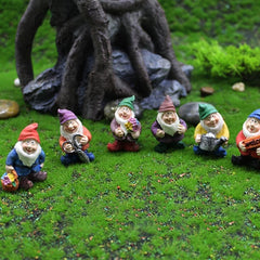 7pcs Gnome Garden Figurines for Bonsai Craft Decor