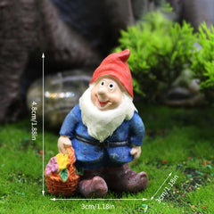 7pcs Gnome Garden Figurines for Bonsai Craft Decor