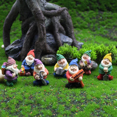 7pcs Gnome Garden Figurines for Bonsai Craft Decor