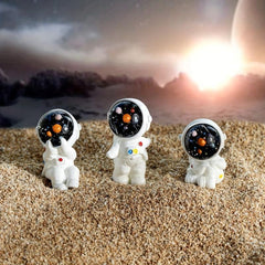 3pcs Garden Resin Astronaut Figurines Set DIY Micro Landscape Crafts Ornaments