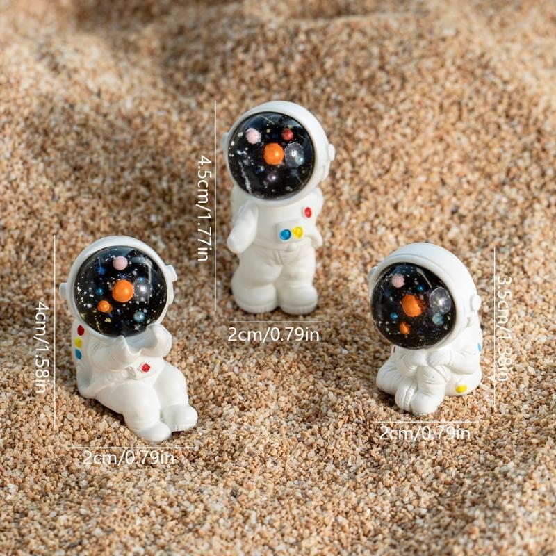 3pcs Garden Resin Astronaut Figurines Set DIY Micro Landscape Crafts Ornaments