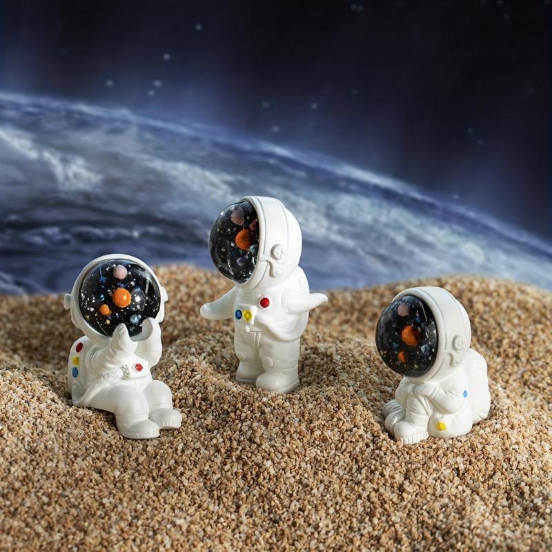 3pcs Garden Resin Astronaut Figurines Set DIY Micro Landscape Crafts Ornaments