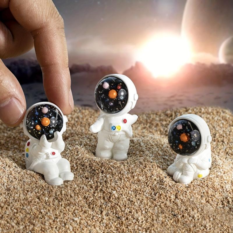 3pcs Garden Resin Astronaut Figurines Set DIY Micro Landscape Crafts Ornaments