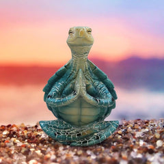 Sea Turtle Meditation Figurine - Yoga Sea Turtle Garden Decor