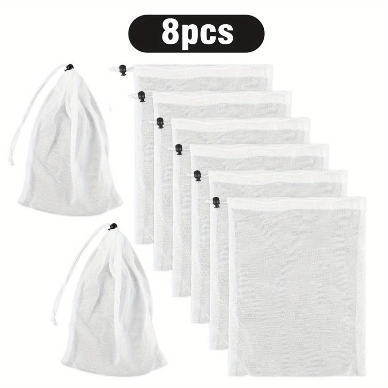 8pcs Pool Vacuum Filter Bags Fine Mesh Bags Reusable Fine Sewn Mesh Filter Bags