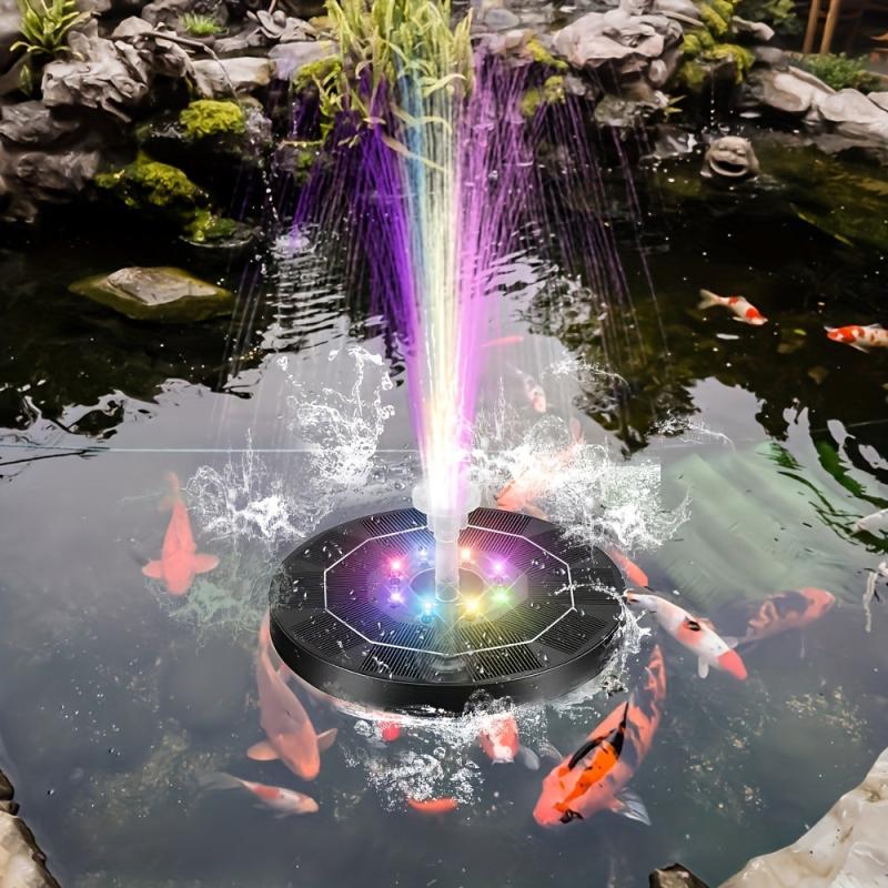 Solar Fountain Pump With 6 Nozzles - For Bird Bath Ponds Garden